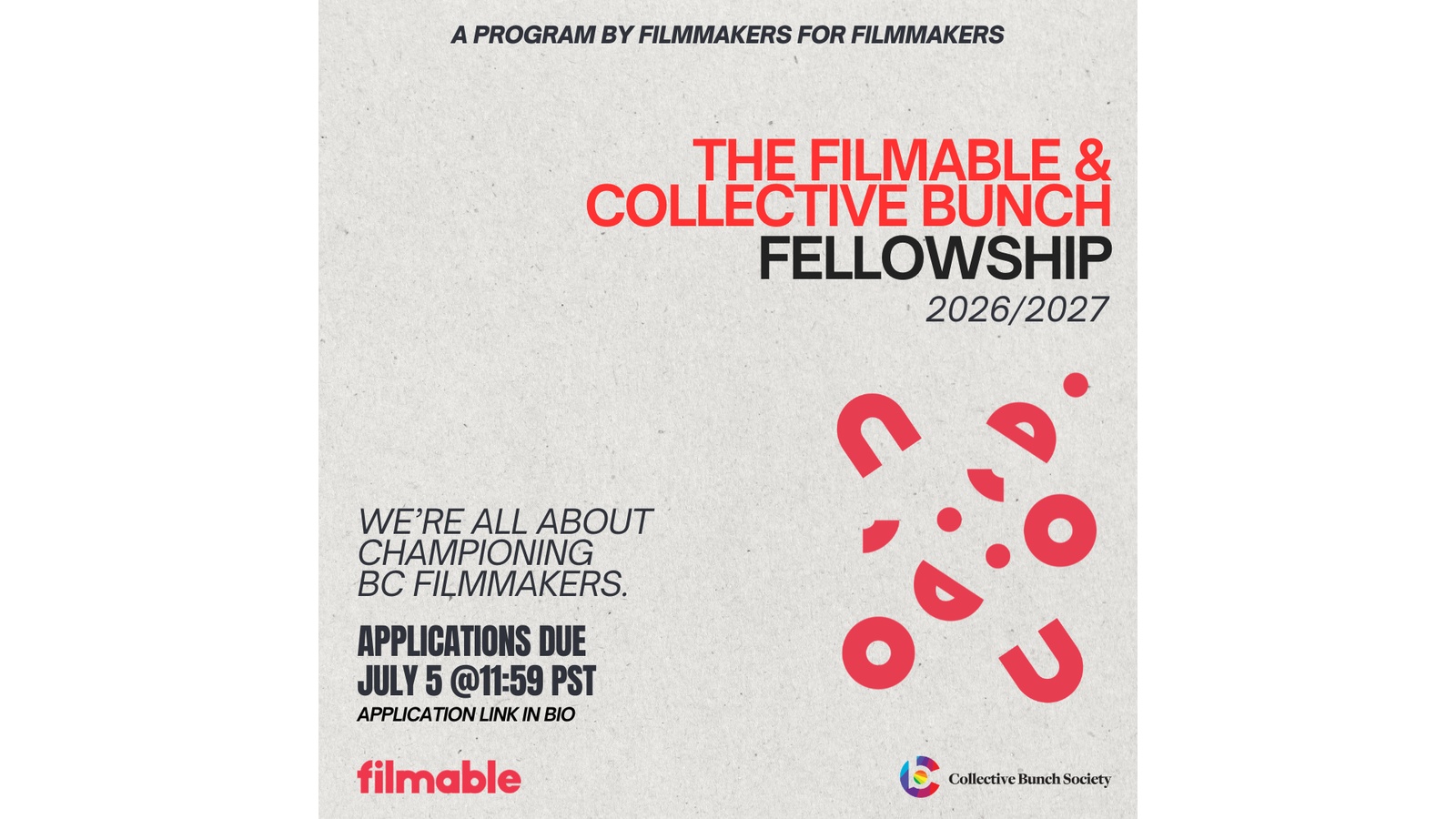 APPLICATIONS ARE OPEN FOR THE 2ND FILMABLE x COLLECTIVE BUNCH FELLOWSHIP thumbnail