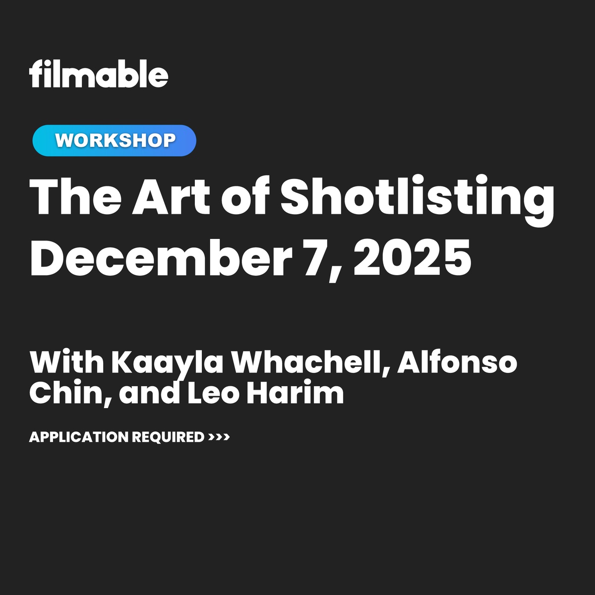 The Art of Shot Listing - Workshop thumbnail